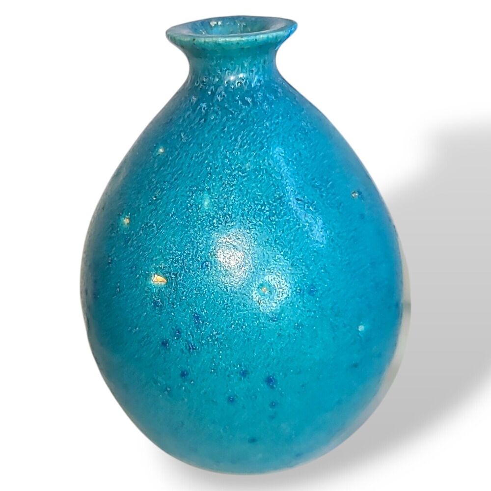 Small‎ Blue Zant Studio Art Pottery Stoneware Vase 4"